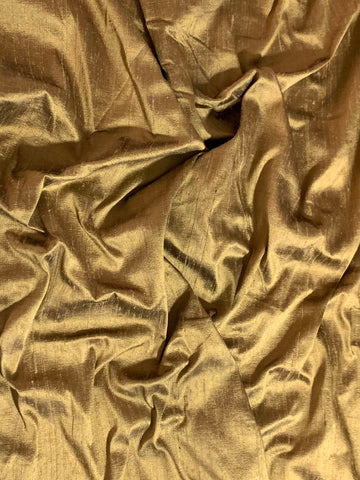 Golden Latte Brown - Silk Dupioni Fabric