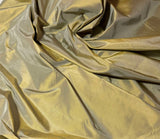 Iridescent Golden Blue Sage - 100% Silk Taffeta Fabric