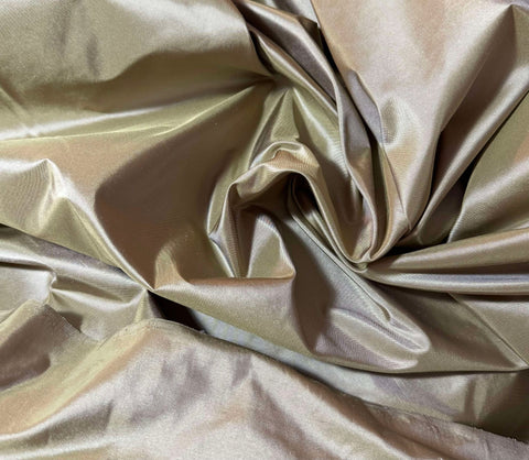 Iridescent Golden Beige - 100% Silk Taffeta Fabric