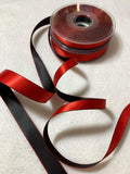 Christmas Red or Green Reversible Satin Ribbon - Made in France (2 Widths to choose from)