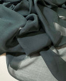 Dark Teal Green - 5mm Crinkle Silk Chiffon Fabric