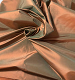 Iridescent Copper/Forest Green - 100% Silk Taffeta Fabric