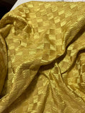 Gold Checkered - Silk Satin Brocade Fabric