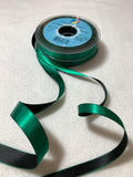 Christmas Red or Green Reversible Satin Ribbon - Made in France (2 Widths to choose from)