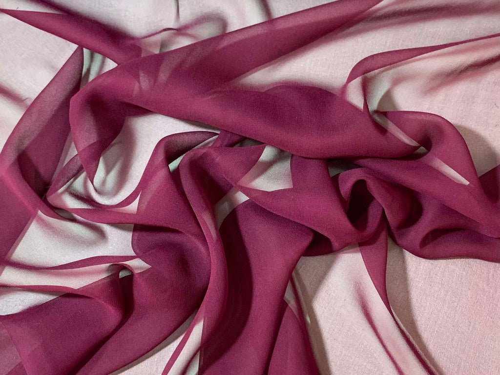 Boysenberry Wine  - 8mm Silk Chiffon Fabric