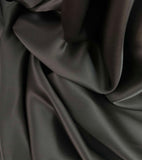 Dark Smoke Gray - 100% Silk Charmeuse Fabric