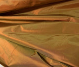 Iridescent Rust/Olive Green - 100% Silk Taffeta Fabric