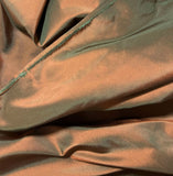 Iridescent Copper/Forest Green - 100% Silk Taffeta Fabric