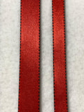 Christmas Red or Green Reversible Satin Ribbon - Made in France (2 Widths to choose from)