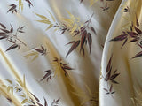 Gold & Brown Bamboo - Faux Silk Brocade Jacquard Fabric