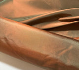 Iridescent Copper/Forest Green - 100% Silk Taffeta Fabric