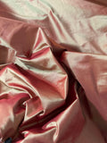 Iridescent Golden Blush Red - 100% Silk Taffeta Fabric