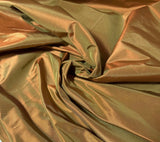 Iridescent Rust/Olive Green - 100% Silk Taffeta Fabric