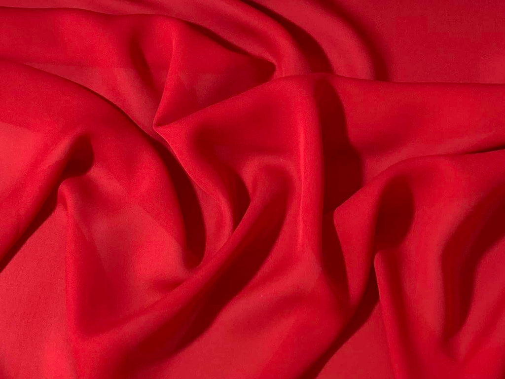 Scarlet Red - 16mm Silk Georgette Chiffon Fabric