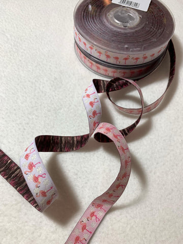 Flamingos Jacquard Ribbon Trim Made in France (2 Colors to choose from)