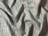 Blue & Beige Plaid 100% Linen Fabric - Medium Weight