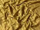 Gold Checkered - Silk Satin Brocade Fabric