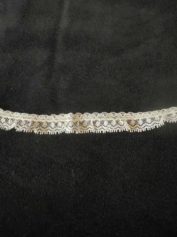 Vintage White Dots Ruffle Border Lace Trim 5/8" wide x 2 Yards