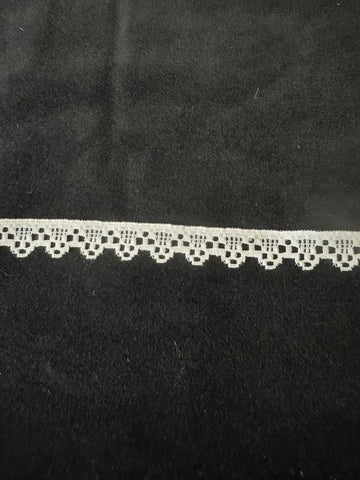 Vintage White Floral Border Lace Trim 9/16" wide x 4.5 Yards