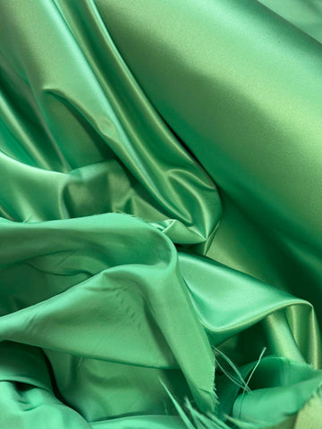 Apple Green - Silk Duchess Satin Fabric