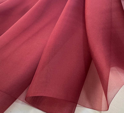 Brick Red - 100% Silk Organza Fabric