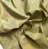 Iridescent Golden Sage - Silk Taffeta Fabric