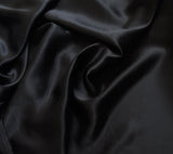 Black - 100% Silk Charmeuse Fabric 54" width