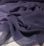 Midnight Plum - Crinkle Silk Chiffon Fabric