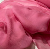 Bubblegum Pink - Crinkle Silk Chiffon Fabric