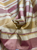 Rust & Gold Stripe - Silk Dupioni Fabric