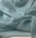 French Blue - Crinkle Silk Chiffon Fabric