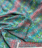 Turquoise, Lime & Pink Snakeskin - 16mm Silk Crepe de Chine Fabric