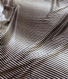 Brown & White Diagonal Stripe Zebra - 100% Silk Charmeuse Fabric 54" width