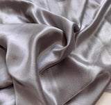 Dusty Lavender Gray - 100% Silk Hammered Charmeuse Fabric