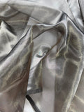 Dark Silver/Pewter Gray Silk & Metal Organza Fabric