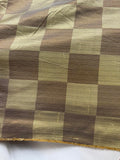 Gold & Brown Check - Silk Dupioni Fabric