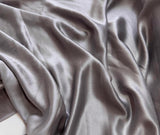 Dusty Lavender Gray - 100% Silk Hammered Charmeuse Fabric