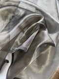 Dark Silver/Pewter Gray Silk & Metal Organza Fabric