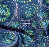 Groovy Spiral Dot - 100% Silk Charmeuse Fabric 54" width