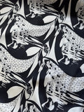 Art Deco Ladies Black & White Print - 100% Silk Charmeuse Fabric