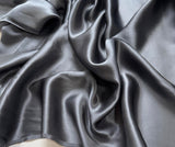 Dark Gray - 100% Silk Charmeuse Fabric