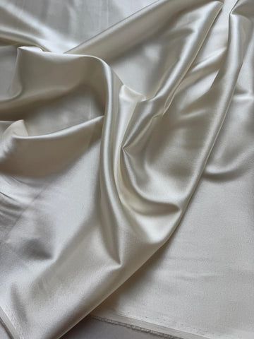 Cream - Stretch Silk Charmeuse Fabric 54" width