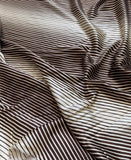 Brown & White Diagonal Stripe Zebra - 100% Silk Charmeuse Fabric 54" width