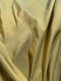 Iridescent Golden Sage - Silk Taffeta Fabric