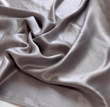 Dusty Lavender Gray - 100% Silk Hammered Charmeuse Fabric