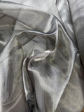 Dark Silver/Pewter Gray Silk & Metal Organza Fabric