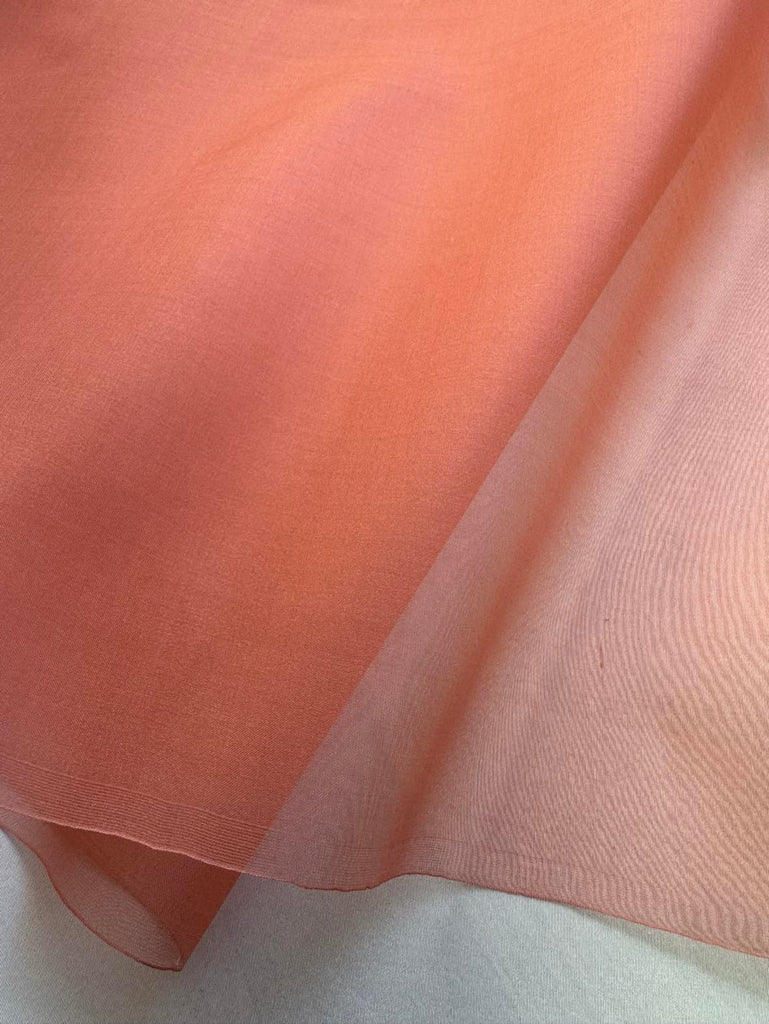 Peach Rose - 100% Silk Organza