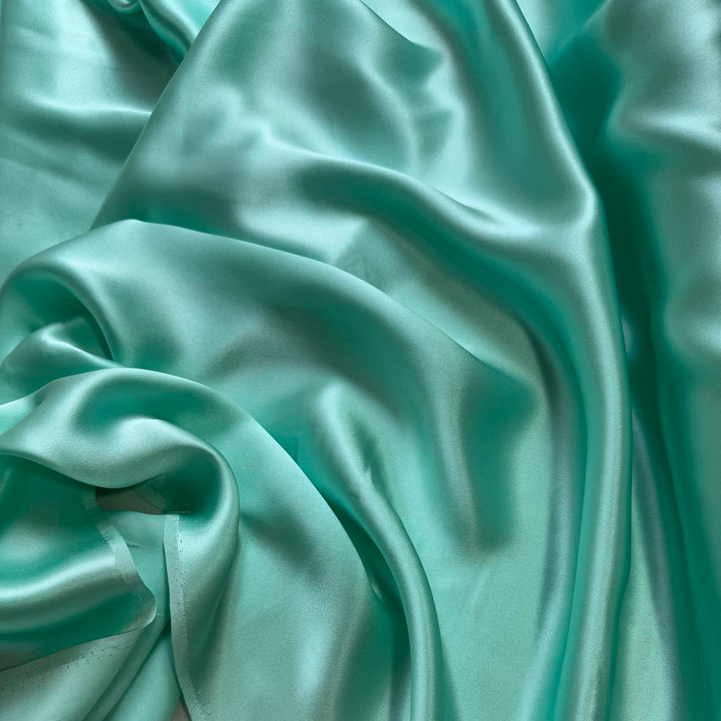 Seafoam Aquamarine - 100% Silk Charmeuse Fabric