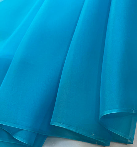 Turquoise Blue - 100% Silk Organza Fabric