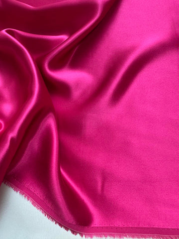 Deep Fuchsia Pink - 100% Silk Charmeuse Fabric